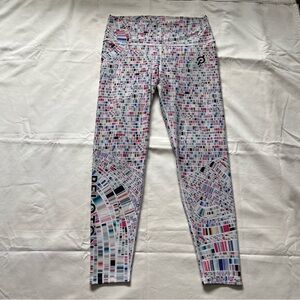 Peloton Performance-Focused Breathable Multicolor Patterned Leggings, Sz XL